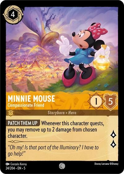 Minnie Mouse - Compassionate Friend 5 #24/204 (Near Mint Common) Disney Lorcana: Shimmering Skies