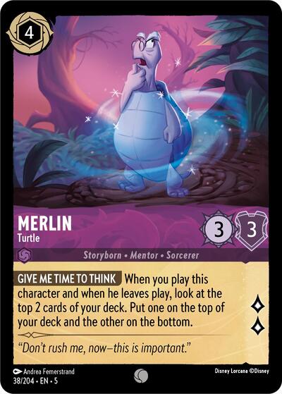 Merlin Turtle 5 #38/204 (Near Mint Common) Disney Lorcana: Shimmering Skies