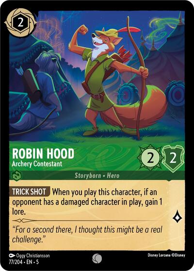 Robin Hood - Archery Contestant 5 #77/204 (Near Mint Common) Disney Lorcana: Shimmering Skies