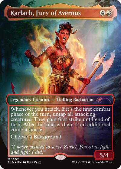 Karlach Fury of Avernus Rainbow Foil Foil SLD #1802 (Near Mint Mythic Rare) Magic: The Gathering: Secret Lair Drop Series