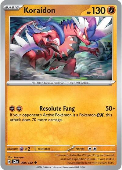 Koraidon Reverse Holofoil SCR #090/142 (Near Mint Uncommon) Pokemon: SV07: Stellar Crown