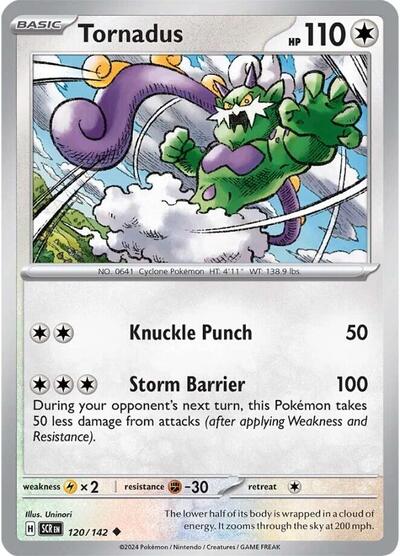 Tornadus Reverse Holofoil SCR #120/142 (Near Mint Uncommon) Pokemon: SV07: Stellar Crown