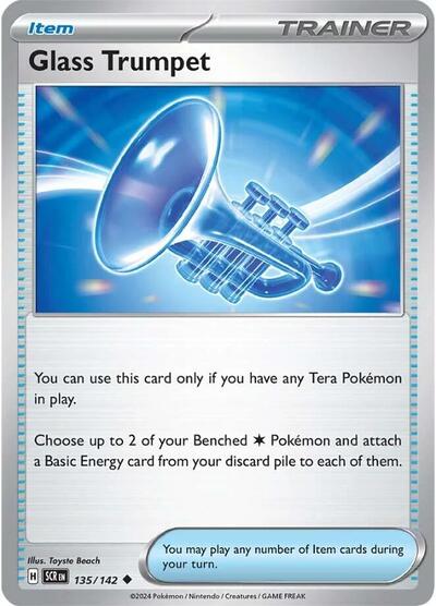 Glass Trumpet Reverse Holofoil SCR #135/142 (Near Mint Uncommon) Pokemon: SV07: Stellar Crown