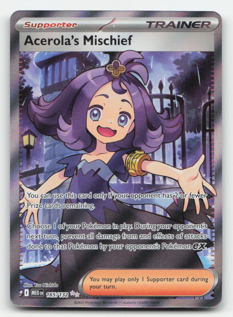 Acerola's Mischief Holo Mega Evolution 165/132 Ultra Rare Pokemon NM