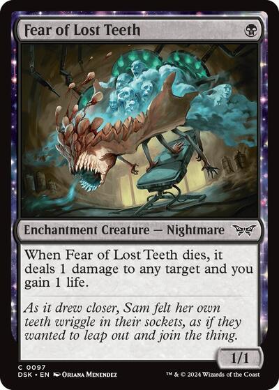 Fear of Lost Teeth Foil DSK #97 (Near Mint Common) Magic: The Gathering: Duskmourn: House of Horror