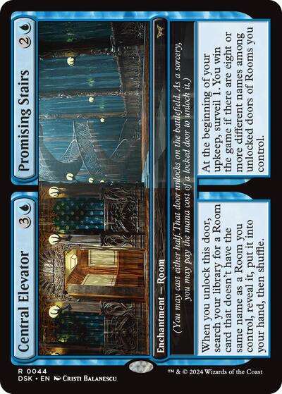 Central Elevator Promising Stairs DSK #44 (Near Mint Rare) Magic: The Gathering: Duskmourn: House of Horror