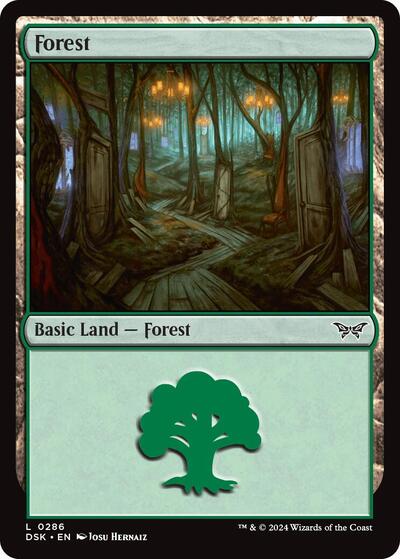 Forest 0286 DSK #286 (Near Mint Land) Magic: The Gathering: Duskmourn: House of Horror