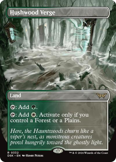 Hushwood Verge Borderless Foil DSK #332 (Near Mint Rare) Magic: The Gathering: Duskmourn: House of Horror