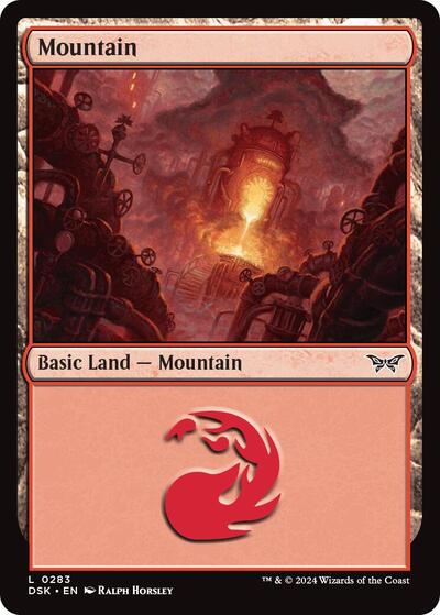 Mountain 0283 Foil DSK #283 (Near Mint Land) Magic: The Gathering: Duskmourn: House of Horror