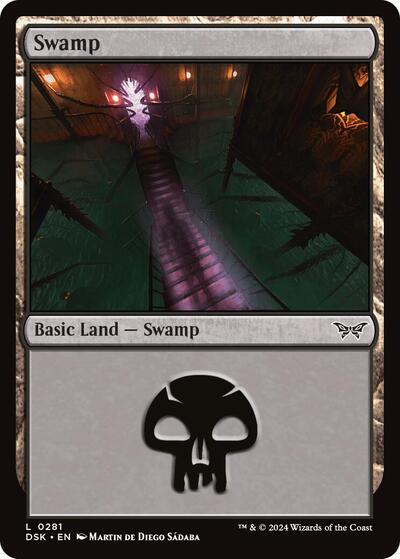 Swamp 0281 DSK #281 (Near Mint Land) Magic: The Gathering: Duskmourn: House of Horror