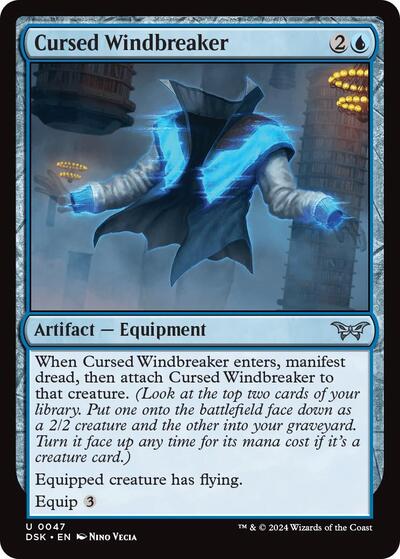 Cursed Windbreaker DSK #47 (Near Mint Uncommon) Magic: The Gathering: Duskmourn: House of Horror