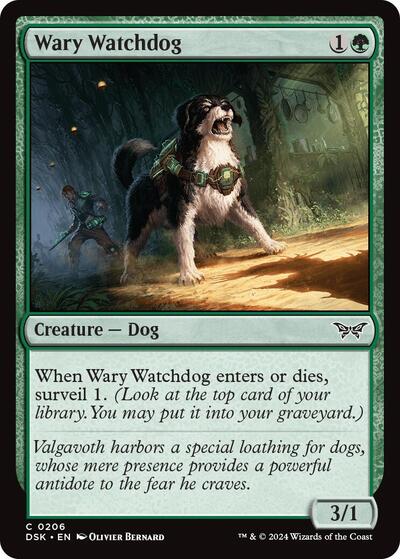 Wary Watchdog DSK #206 (Near Mint Common) Magic: The Gathering: Duskmourn: House of Horror