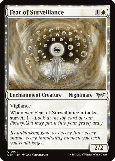 Fear of Surveillance DSK #11 (Near Mint Common) Magic: The Gathering: Duskmourn: House of Horror