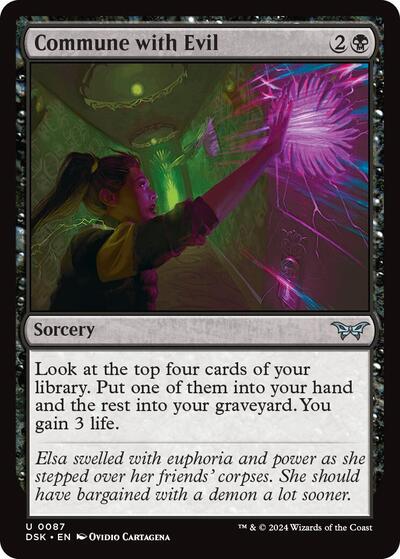 Commune with Evil DSK #87 (Near Mint Uncommon) Magic: The Gathering: Duskmourn: House of Horror