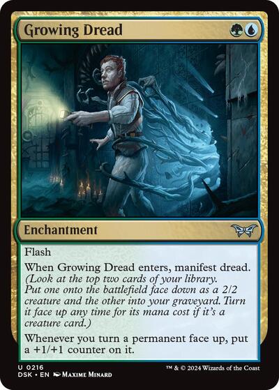 Growing Dread DSK #216 (Near Mint Uncommon) Magic: The Gathering: Duskmourn: House of Horror