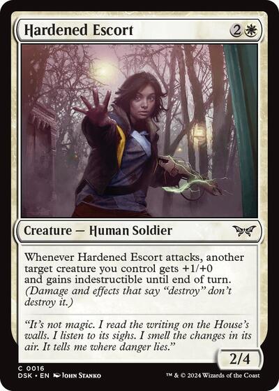 Hardened Escort DSK #16 (Near Mint Common) Magic: The Gathering: Duskmourn: House of Horror