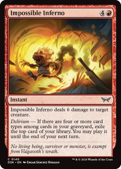Impossible Inferno DSK #140 (Near Mint Common) Magic: The Gathering: Duskmourn: House of Horror