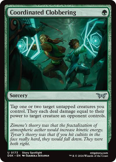 Coordinated Clobbering DSK #173 (Near Mint Uncommon) Magic: The Gathering: Duskmourn: House of Horror