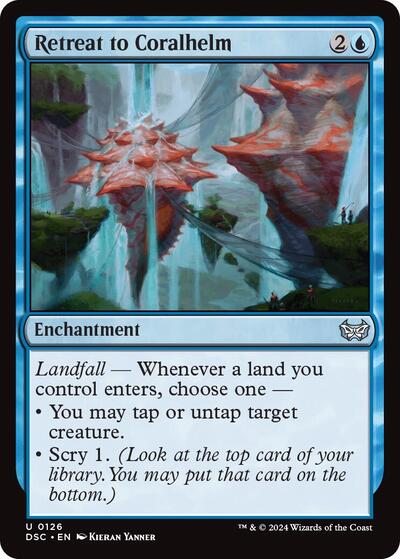 Retreat to Coralhelm DSC #126 (Near Mint Uncommon) Magic: The Gathering: Commander: Duskmourn: House of Horror
