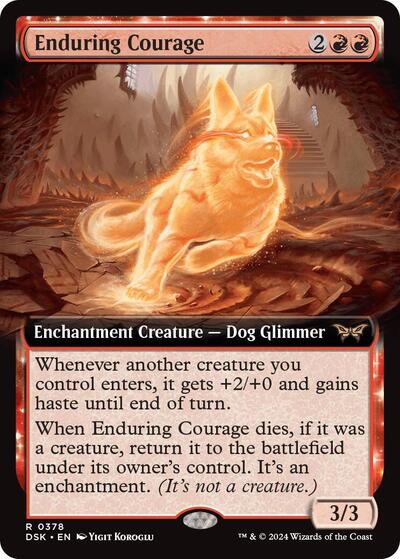 Enduring Courage Extended Art Foil DSK #378 (Near Mint Rare) Magic: The Gathering: Duskmourn: House of Horror