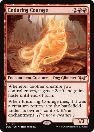 Enduring Courage DSK #133 (Near Mint Rare) Magic: The Gathering: Duskmourn: House of Horror