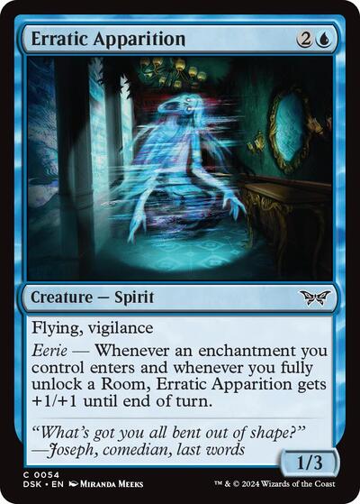 Erratic Apparition DSK #54 (Near Mint Common) Magic: The Gathering: Duskmourn: House of Horror