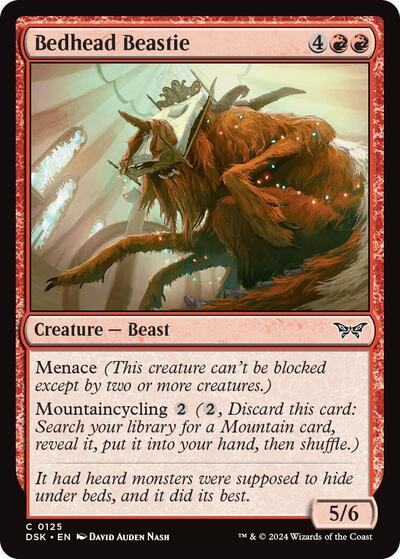 Bedhead Beastie DSK #125 (Near Mint Common) Magic: The Gathering: Duskmourn: House of Horror