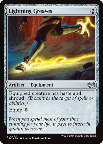 Lightning Greaves DSC #93 (Near Mint Uncommon) Magic: The Gathering: Commander: Duskmourn: House of Horror