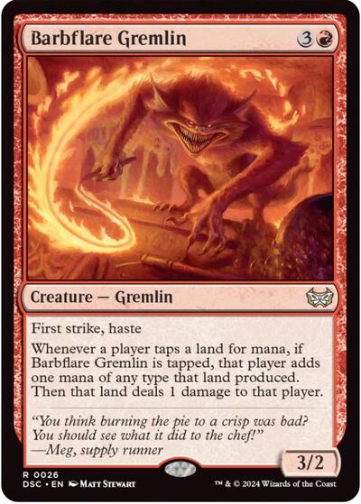 Barbflare Gremlin DSC #26 (Near Mint Rare) Magic: The Gathering: Commander: Duskmourn: House of Horror