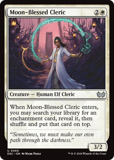 Moon Blessed Cleric DSC #69 (Near Mint Uncommon) Magic: The Gathering: Commander: Duskmourn: House of Horror