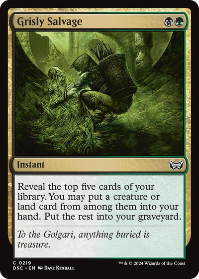 Grisly Salvage DSC #219 (Near Mint Common) Magic: The Gathering: Commander: Duskmourn: House of Horror