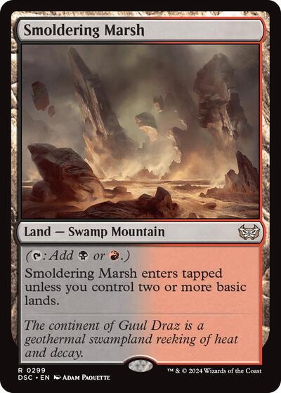 Smoldering Marsh DSC #299 (Near Mint Rare) Magic: The Gathering: Commander: Duskmourn: House of Horror