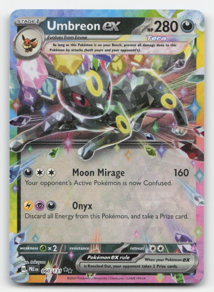 Umbreon ex Holo Prismatic Evolutions 060/131 Double Rare Pokemon NM