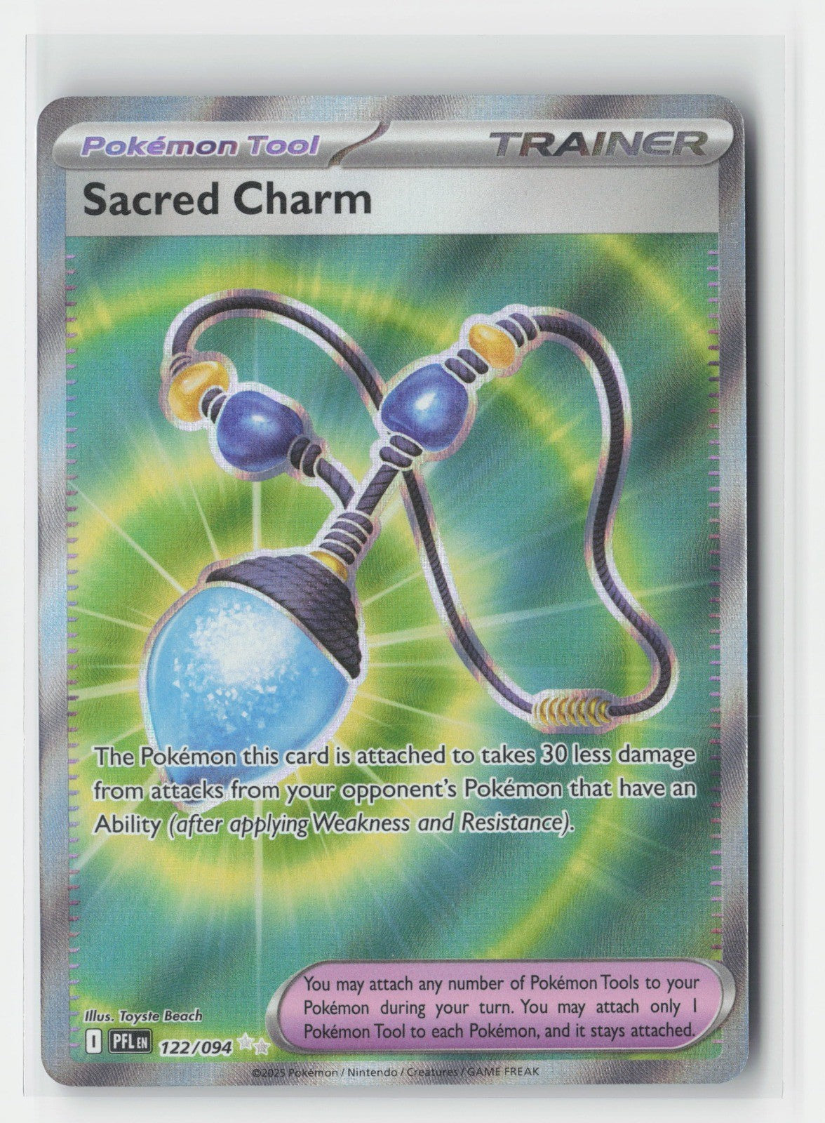 Sacred Charm Holo ME02: Phantasmal Flames PFL 122/094 Pokemon TCG