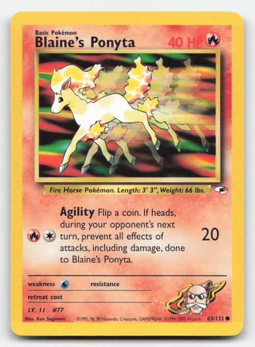 Blaine's Ponyta Unlimited Gym Heroes 63/132 C Pokemon LP