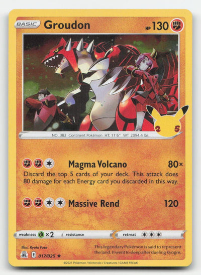 Groudon Holo Celebrations 017/025 R Pokemon LP