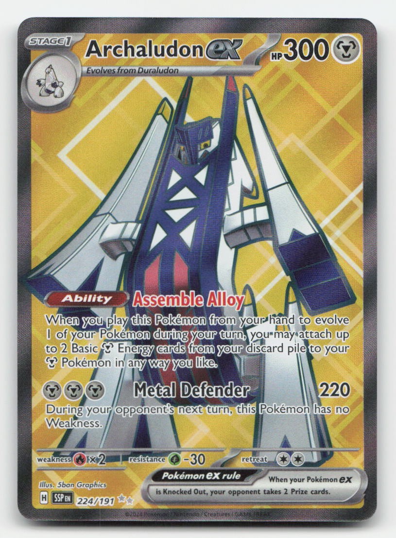 Archaludon ex Surging Sparks 224/191 Ultra Rare Pokemon NM