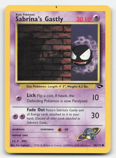 Sabrina's Gastly Unlimited Gym Challenge 96/132 C Pokemon HP
