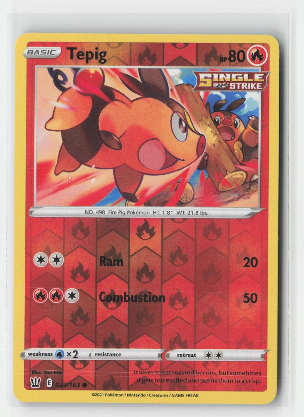 Tepig Battle Styles 023/163 C Pokemon Reverse Holo NM