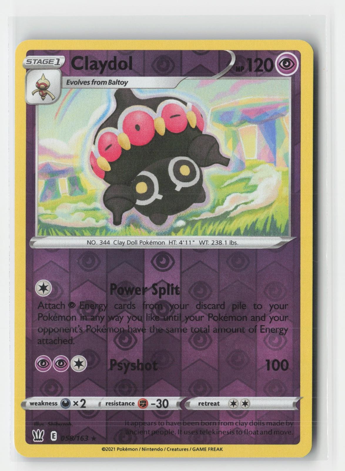 Claydol Battle Styles 058/163 R Pokemon Reverse Holo NM