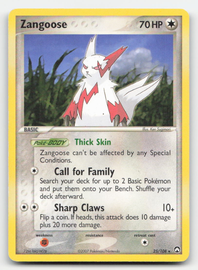Zangoose Power Keepers 25/108 R Pokemon DMG