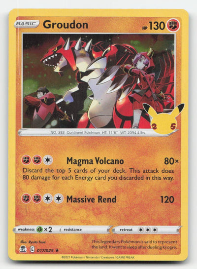 Groudon Holo Celebrations 017/025 R Pokemon MP