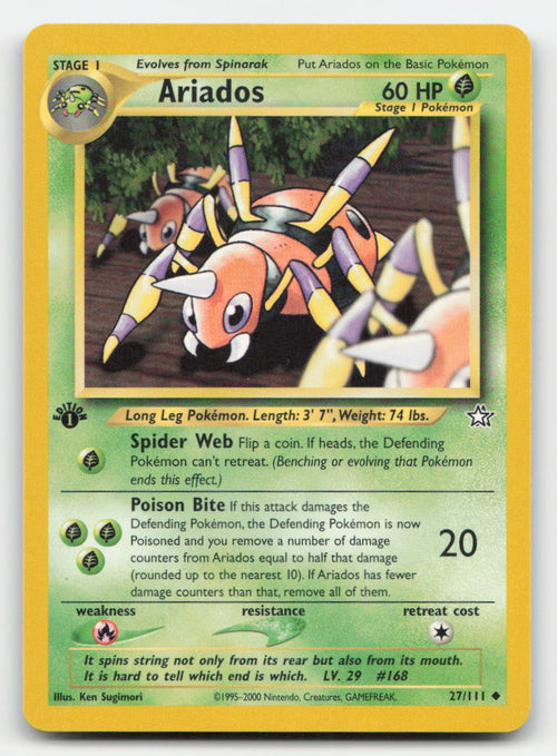 Ariados 1st Edition Neo Genesis 27/111 UC Pokemon LP