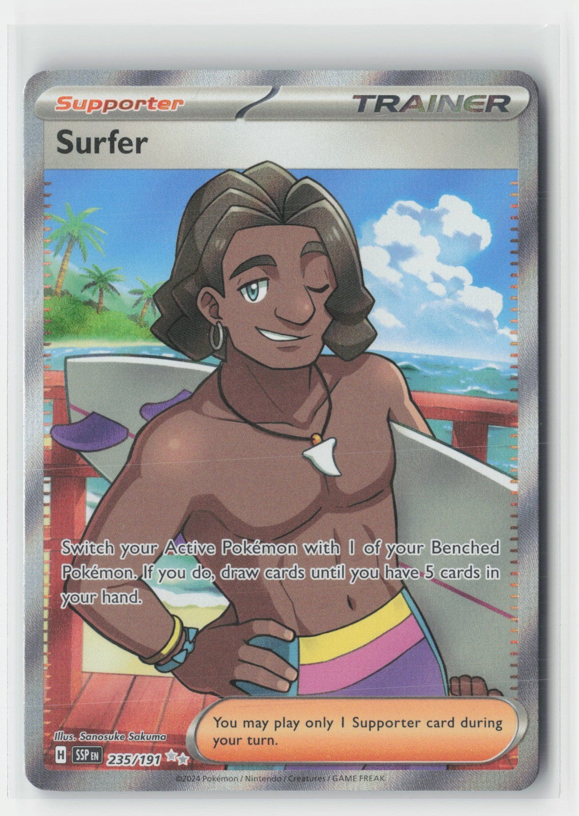 Surfer Holo SV08: Surging Sparks SSP 235/191 Pokemon TCG