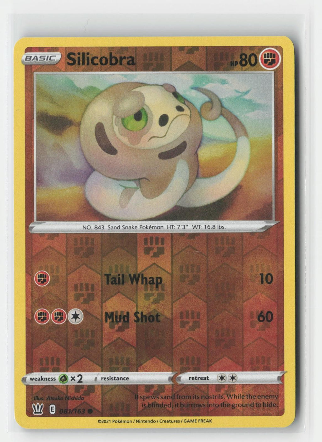 Silicobra Battle Styles 081/163 C Pokemon Reverse Holo NM