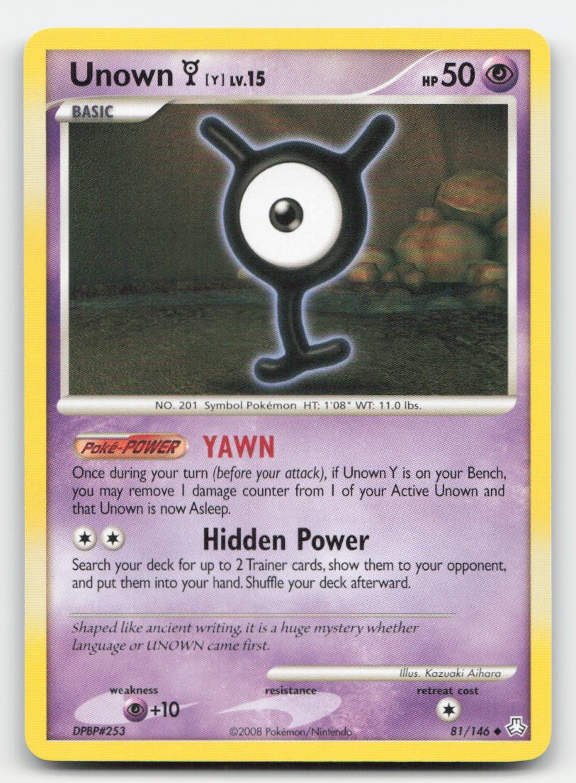 Unown [Y] Legends Awakened 81/146 UC Pokemon LP