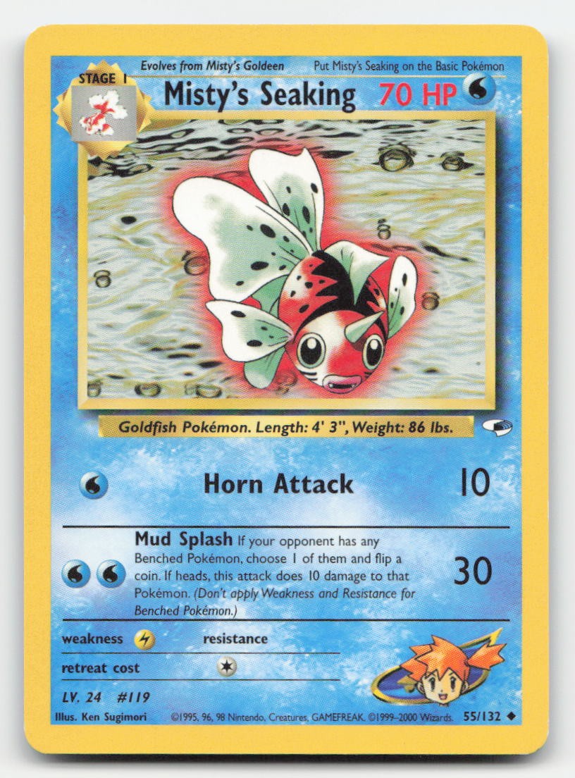 Misty's Seaking Unlimited Gym Heroes 55/132 UC Pokemon MP