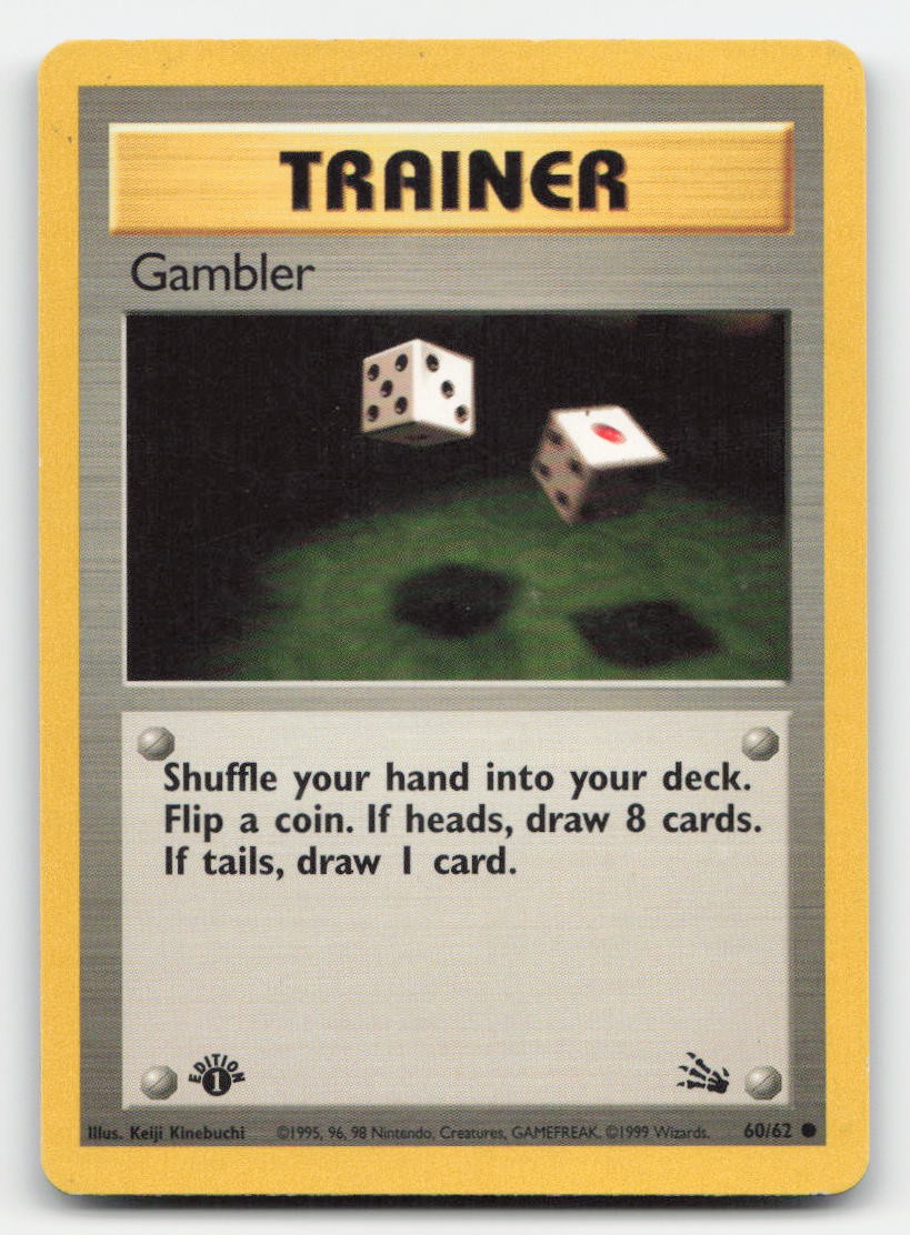 Gambler 1st Edition Fossil 60/62 C Pokemon MP