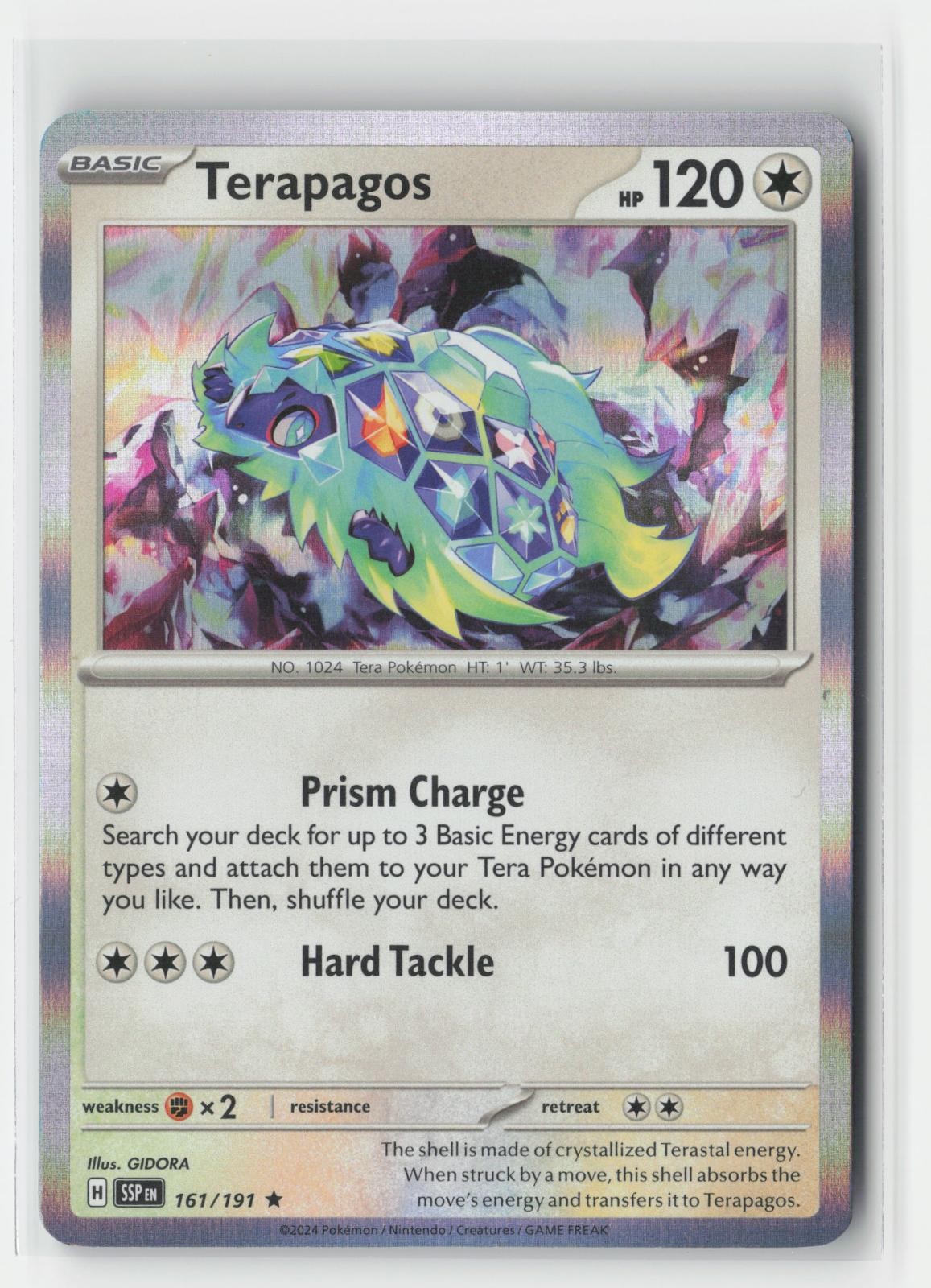 Terapagos Holo Surging Sparks 161/191 R Pokemon NM