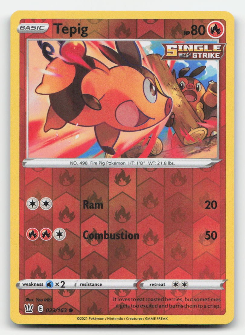Tepig Reverse Holo Battle Styles 023/163 C Pokemon NM